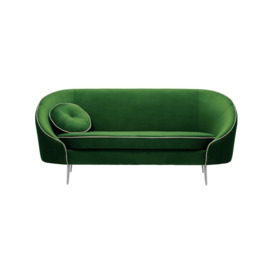 Kooper 2,5 Seater Sofa, dark green, Leg colour: chrome metal - thumbnail 1
