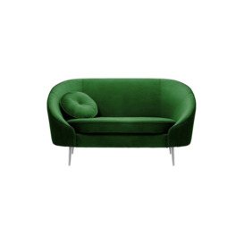 Kooper 2 Seater Sofa, dark green, Leg colour: chrome metal - thumbnail 1