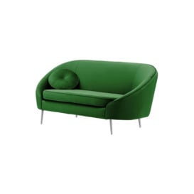 Kooper 2 Seater Sofa, dark green, Leg colour: chrome metal - thumbnail 3