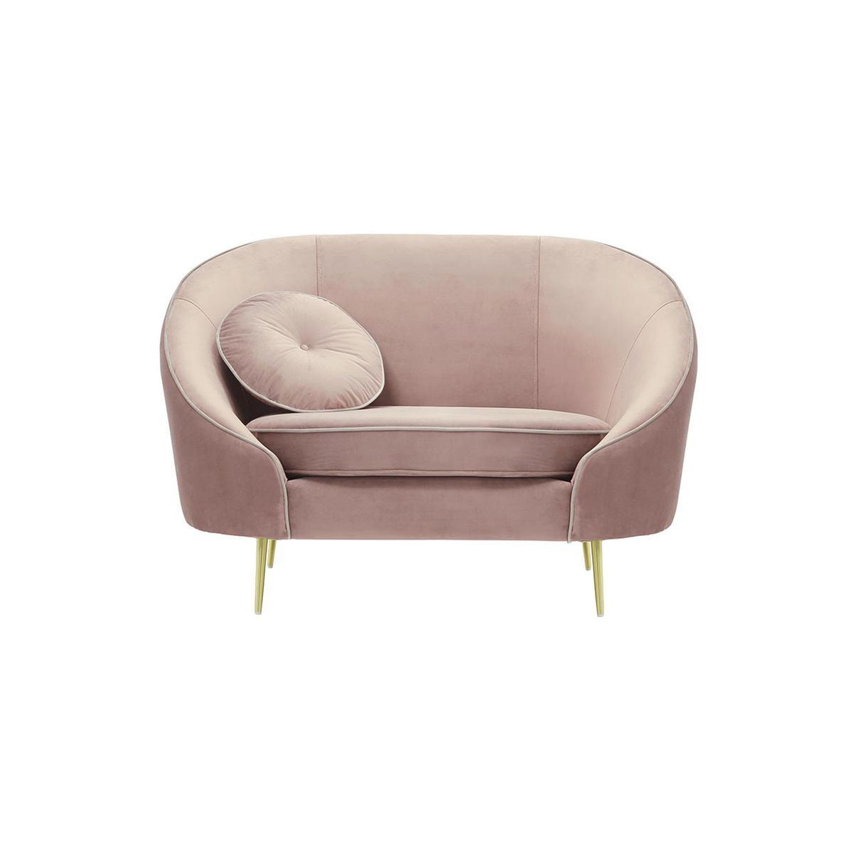 Kooper Armchair, lilac, Leg colour: gold metal - image 1