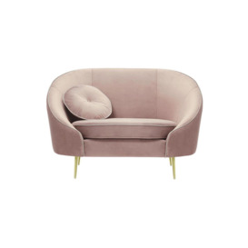 Kooper Armchair, lilac, Leg colour: gold metal - thumbnail 1