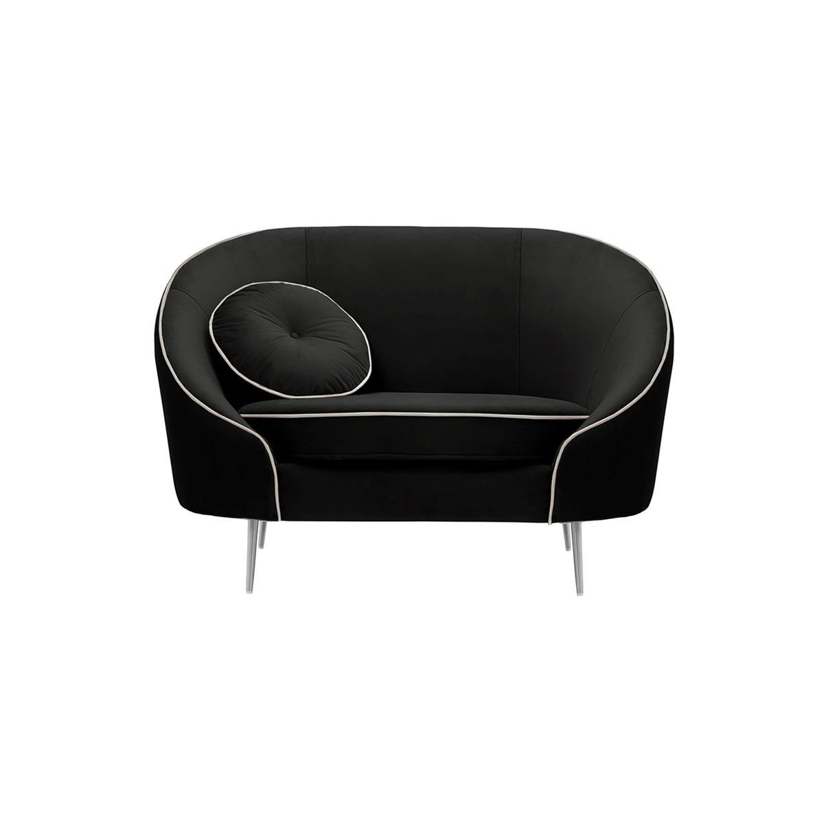 Kooper Armchair, black, Leg colour: chrome metal - image 1