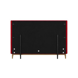 Marlon 6ft Super King Size Bed Frame with luxury deep button quilted wing headboard, dark red, Leg colour: wax black - thumbnail 3