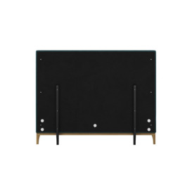 Marlon 5ft King Size Bed Frame with luxury deep button quilted headboard, dirty blue, Leg colour: wax black - thumbnail 3