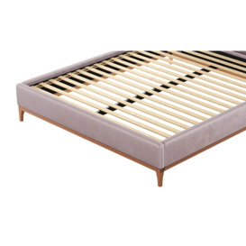 Reese 6ft Super King Size Bed Frame with fluted vertical stitch wing headboard, lilac, Leg colour: aveo - thumbnail 2