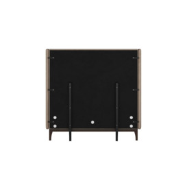 Diane 4ft Small Double Bed Frame with modern smooth wing headboard, mink, Leg colour: dark oak - thumbnail 3