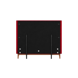 Diane 4ft6 Double Bed Frame with modern smooth wing headboard, dark red, Leg colour: aveo - thumbnail 3