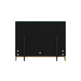 Diane 5ft King Size Bed Frame with modern smooth headboard, dark green, Leg colour: wax black - thumbnail 3