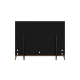 Diane 5ft King Size Bed Frame with modern smooth headboard, silver, Leg colour: wax black - thumbnail 3