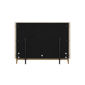 Diane 5ft King Size Bed Frame with modern smooth wing headboard, light beige, Leg colour: wax black - thumbnail 3