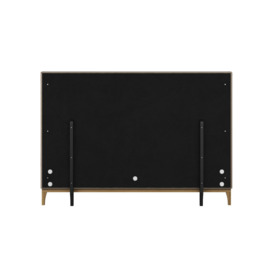 Diane 6ft Super King Size Bed Frame with modern smooth headboard, mink, Leg colour: wax black - thumbnail 3