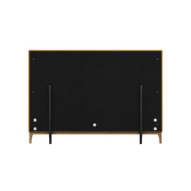 Diane 6ft Super King Size Bed Frame with modern smooth headboard, mustard, Leg colour: wax black - thumbnail 3