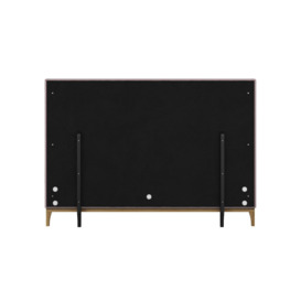 Diane 6ft Super King Size Bed Frame with modern smooth headboard, lilac, Leg colour: wax black - thumbnail 3