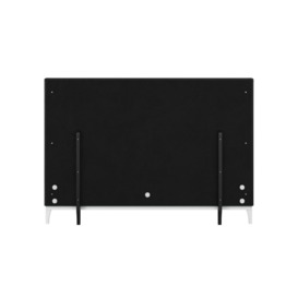 Diane 6ft Super King Size Bed Frame with modern smooth headboard, black, Leg colour: white - thumbnail 3
