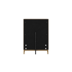 Gene 3ft Single Bed Frame with modern horizontal stitch headboard, mink, Leg colour: wax black - thumbnail 3