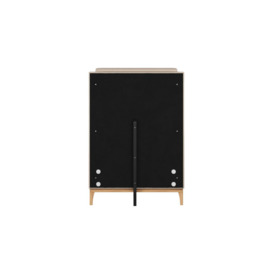 Emily 3ft Single Bed Frame with contemporary panel headboard, light beige, Leg colour: like oak - thumbnail 2
