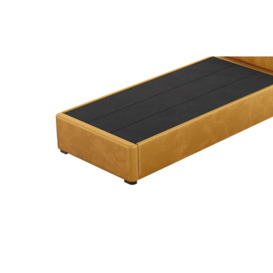Darcy 3ft Single Bed Frame With Modern Smooth Headboard, mustard, Leg colour: black - thumbnail 2