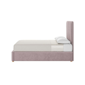 Felix 4ft6 Double Bed Frame With Contemporary Twin Panel Headboard, lilac, Leg colour: like oak - thumbnail 2