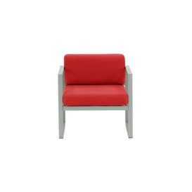 Sunset Garden Armchair, red, Leg colour: grey steel - thumbnail 3