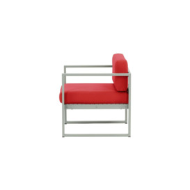 Sunset Garden Armchair, red, Leg colour: grey steel - thumbnail 2