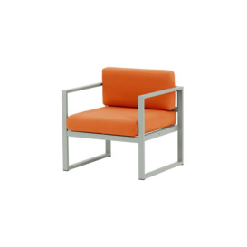 Sunset Garden Armchair, orange, Leg colour: grey steel - thumbnail 1