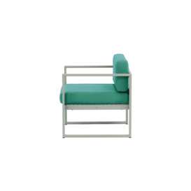 Sunset Garden Armchair, turquoise, Leg colour: grey steel - thumbnail 3