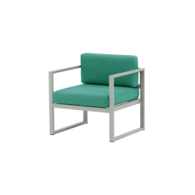 Sunset Garden Armchair, turquoise, Leg colour: grey steel