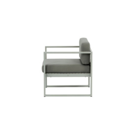 Sunset Garden Armchair, dark grey, Leg colour: grey steel - thumbnail 3