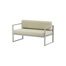 Sunset Garden 2 Seater Sofa, cream, Leg colour: grey steel - thumbnail 1