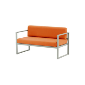 Sunset Garden 2 Seater Sofa, orange, Leg colour: grey steel