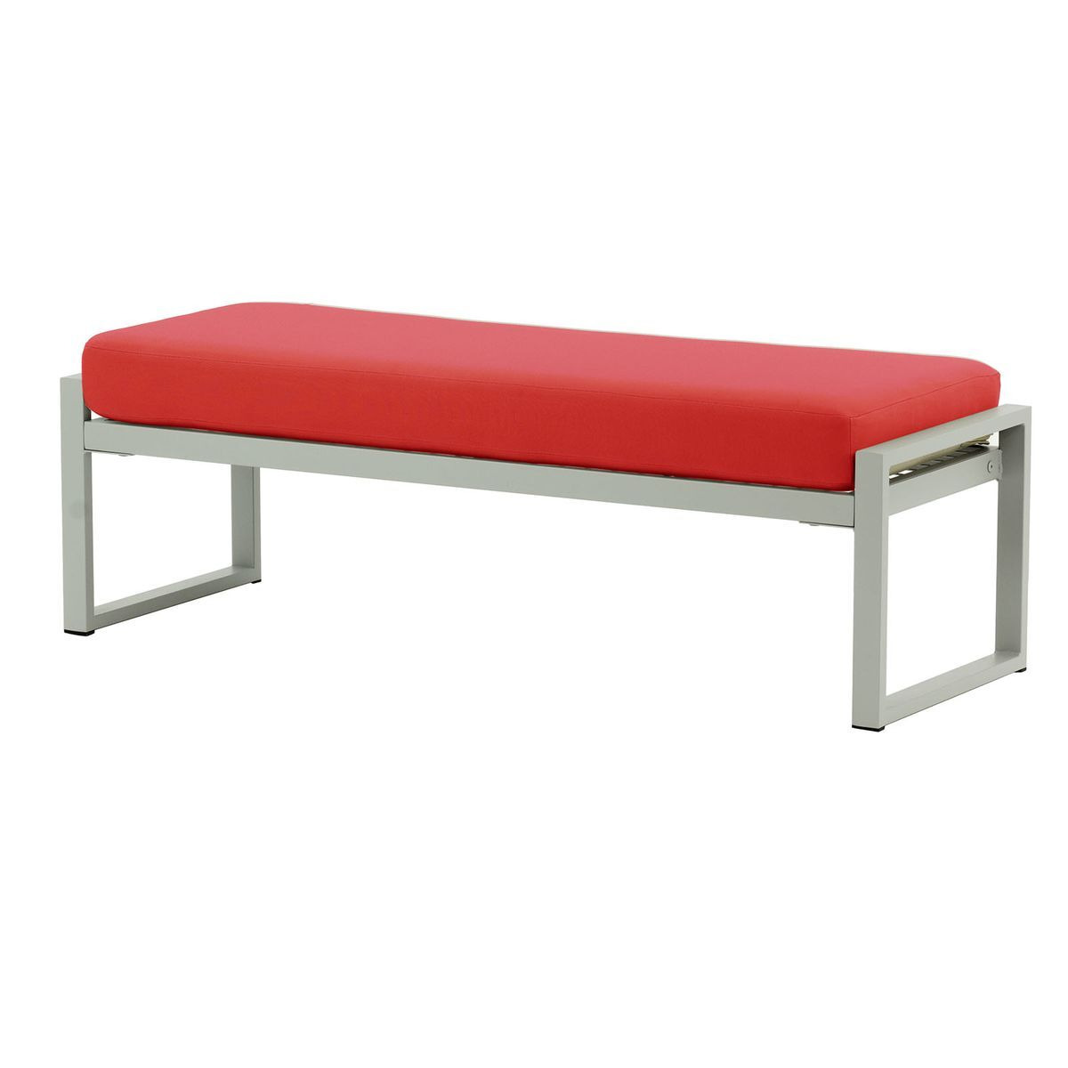 Sunset Garden Bench, red, Leg colour: grey steel - image 1