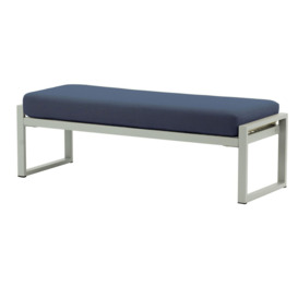 Sunset Garden Bench, navy blue, Leg colour: grey steel - thumbnail 1