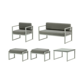 Sunset 5-piece garden furniture set B, dark grey, Leg colour: grey steel