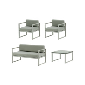 Sunset 4-piece garden furniture set A, grey, Leg colour: grey steel