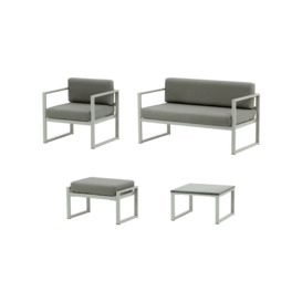 Sunset 4-piece garden furniture set B, dark grey, Leg colour: grey steel
