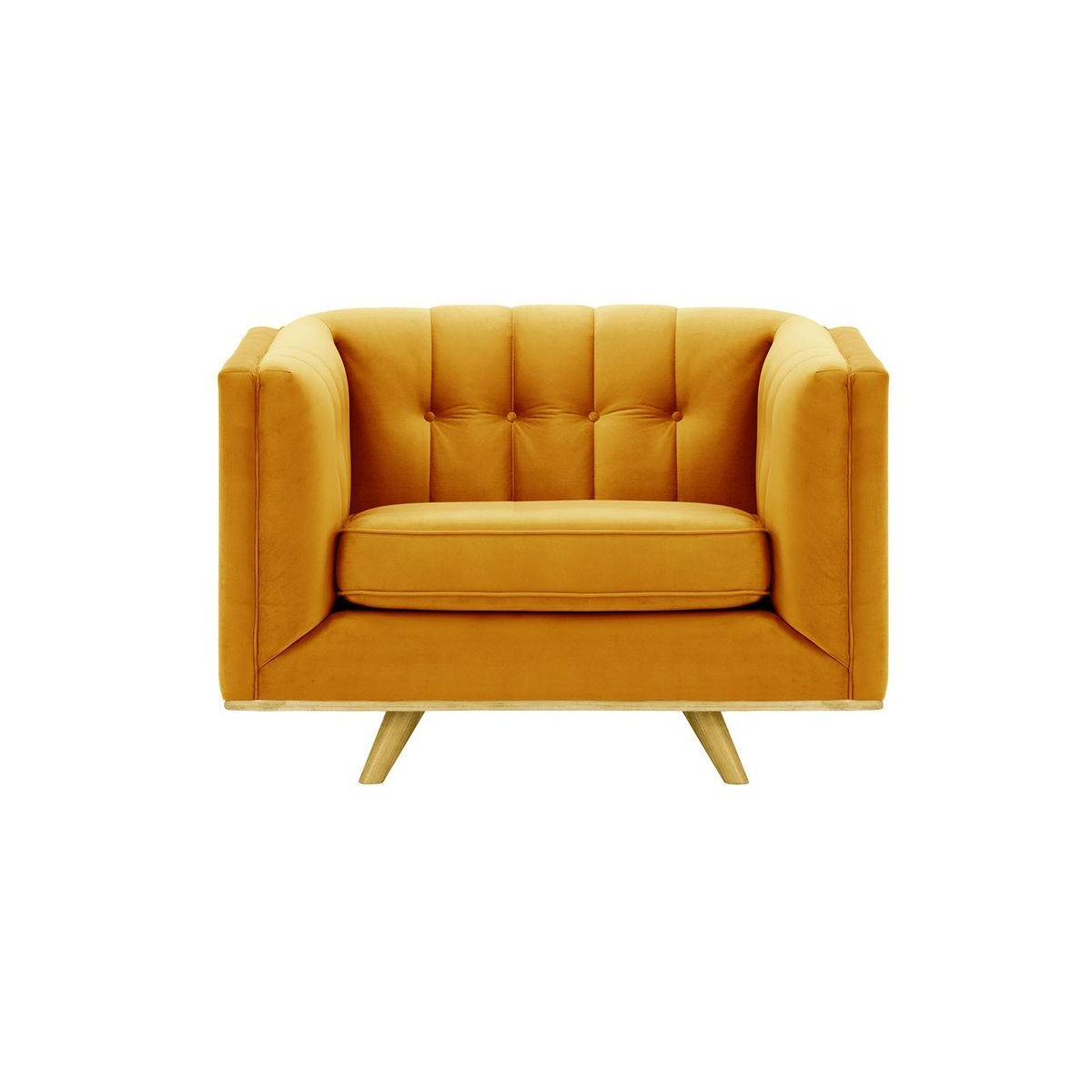 Vicenza Armchair, mustard, Leg colour: like oak - image 1
