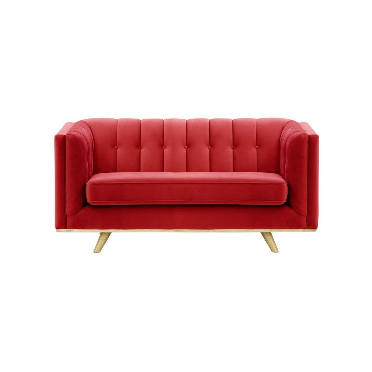 Vicenza 2-Seater Sofa, dark red, Leg colour: wax black - image 1