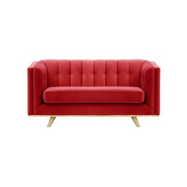 Vicenza 2-Seater Sofa, dark red, Leg colour: wax black - thumbnail 1