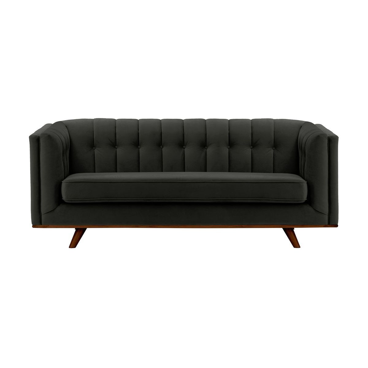 Vicenza 3-Seater Sofa, black, Leg colour: dark oak - image 1
