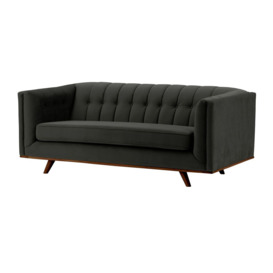 Vicenza 3-Seater Sofa, black, Leg colour: dark oak - thumbnail 3