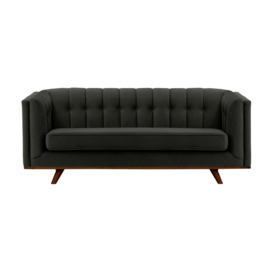 Vicenza 3-Seater Sofa, black, Leg colour: dark oak - thumbnail 1