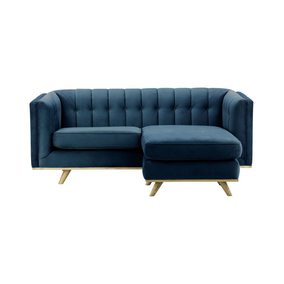 Vicenza Universal Corner Sofa, blue, Leg colour: wax black - image 1