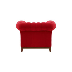 Chesterfield Wood Armchair, dark red, Leg colour: dark oak - thumbnail 2