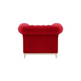 Chesterfield Wood Armchair, dark red, Leg colour: white - thumbnail 2