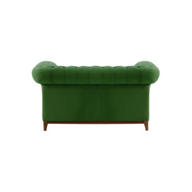 Chesterfield Wood 2-Seater Sofa, dark green, Leg colour: dark oak - thumbnail 2