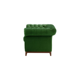 Chesterfield Wood 2-Seater Sofa, dark green, Leg colour: dark oak - thumbnail 3
