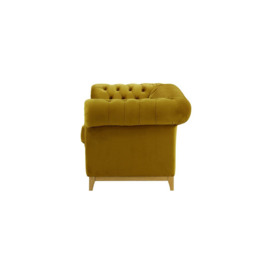 Chesterfield Wood 3-Seater Sofa, olive green, Leg colour: like oak - thumbnail 2