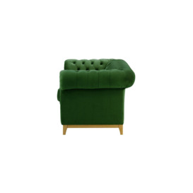 Chesterfield Wood 3-Seater Sofa, dark green, Leg colour: like oak - thumbnail 3