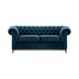 Chesterfield Wood 3-Seater Sofa, silver, Leg colour: white - thumbnail 1