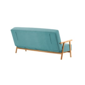 Luppo Click-Clack Folding Sofa Bed, light blue, Leg colour: like oak - thumbnail 3